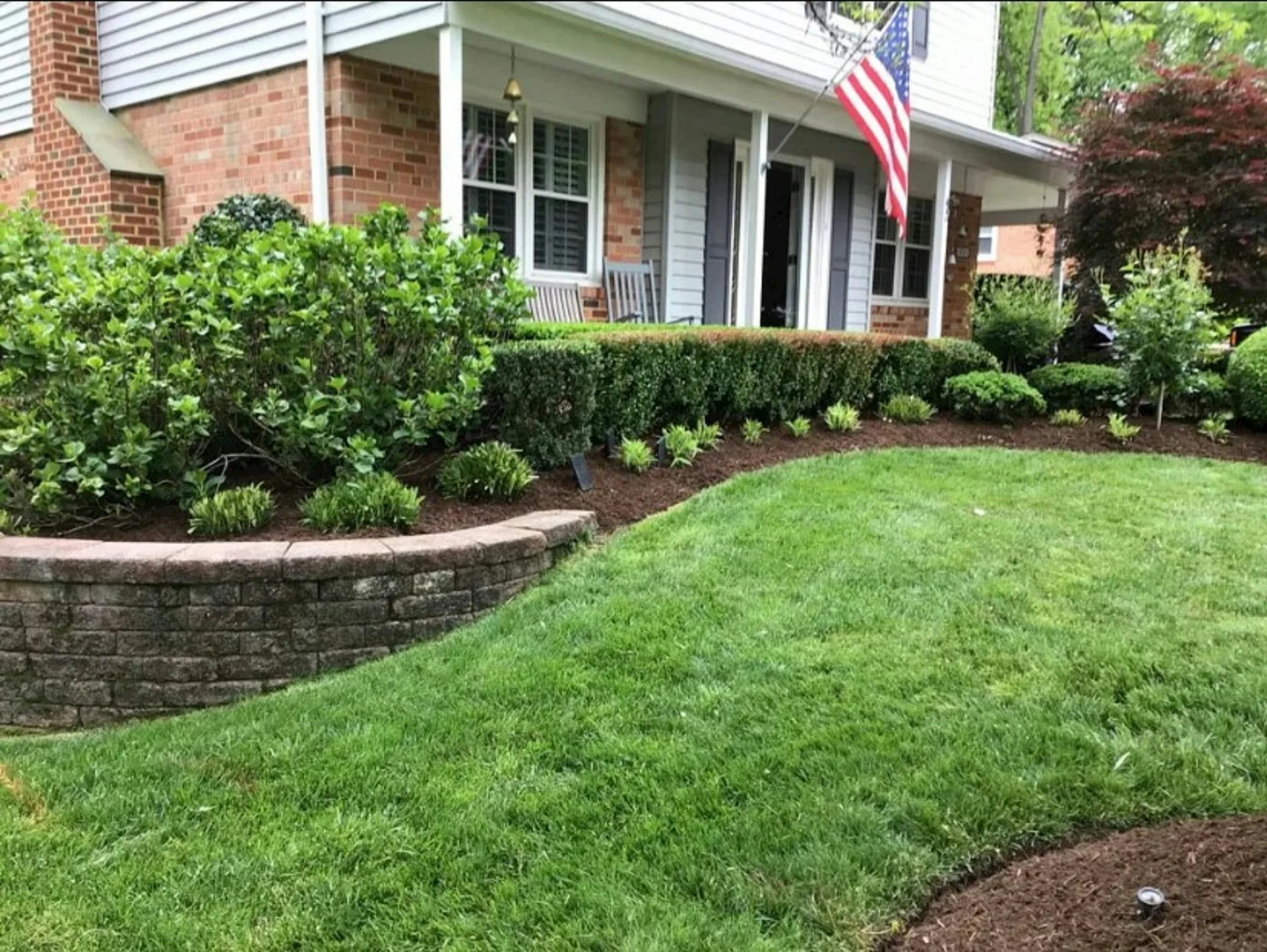 Freshly maintained residential lawn with clean edges